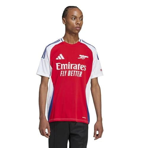 Image of adidas Arsenal Men’s Stadium Home Jersey 2024, Better Scarlet/White, Medium
