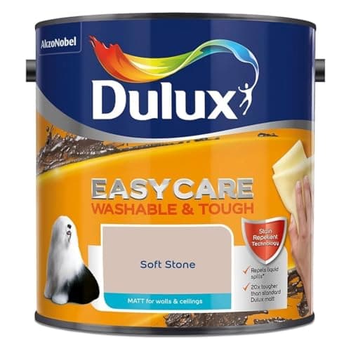 Image of Soft Stone Dulux Easycare Matt Emulsion Paint 2.5L – Washable & Stain Resistant, Durable Matt Finish, Quick Dry, Low Odour Interior Wall & Ceiling Paint