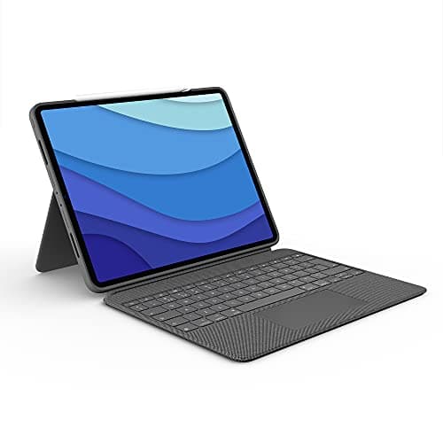 Image of Logitech Combo Touch iPad Pro 12.9-inch (5th, 6th gen - 2021, 2022) Case - Detachable Backlit Keyboard with Kickstand,Click-Anywhere Trackpad,Smart Connector,QWERTY UK English Layout - Grey
