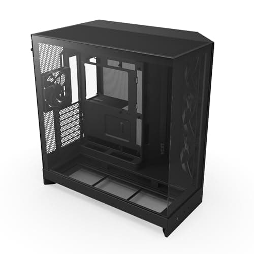 Image of NZXT H9 Flow (2025) – Large Dual-Chamber ATX Mid-Tower Airflow PC Case – Includes 3 x 140mm & 1 x 120mm Fans – 420mm Radiator Support – Tempered Glass – Back-Connect Ready – Black