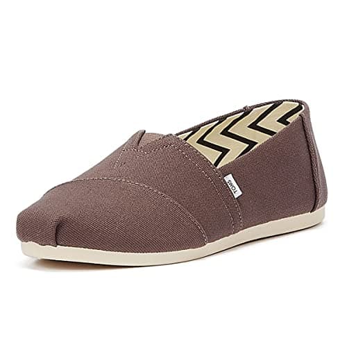 Image of TOMS Womens Recycled Cotton Alpargata Loafer Flat, Ash Recycled Cotton Canvas, 6.5 UK