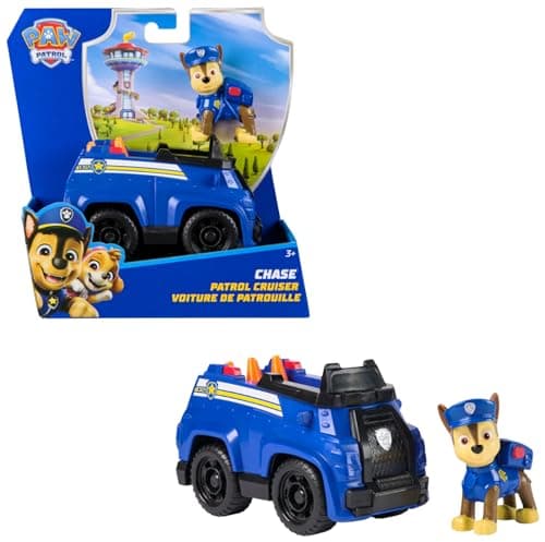Image of Paw Patrol, Chase’s Patrol Cruiser, Toy Car with Collectible Action Figure, Sustainably Minded Kids’ Toys for Boys & Girls Aged 3 and Up