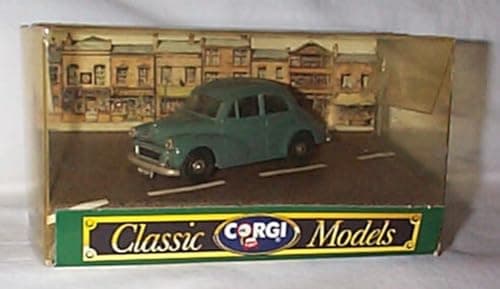 Image of Corgi classic models Morris Minor Saloon Blue vehicle 1:43 scale diecast model