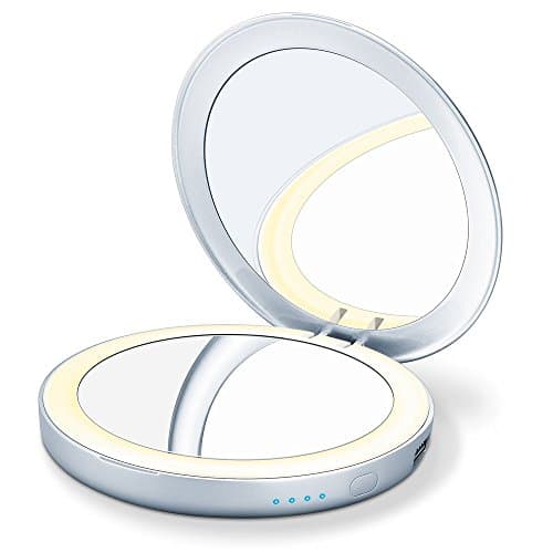 Image of Beurer BS 39 Illuminated Cosmetic Mirror with Power Bank 2 Mirrors and Automatic Lighting