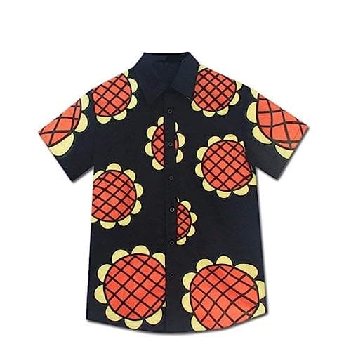 Image of Shopular Anime One Piece Monkey D Luffy Sunflower Cartoon t-Shirt New World Dressrosa Corrida Colosseum Cosplay Costumes Casual Tops Tee (M)
