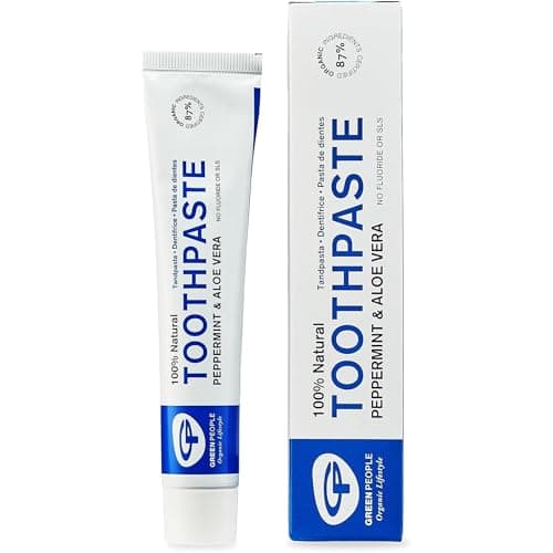 Image of Green People Peppermint and Aloe Vera Toothpaste - Organic, Fluoride Free & SLS Free - for Sensitive Gums, 50ml
