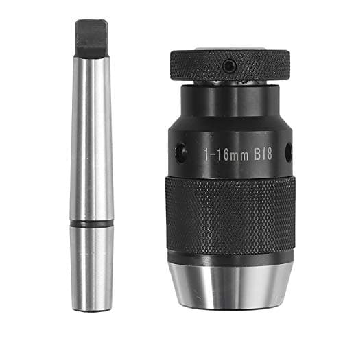 Image of Bohaner Keyless Drill Chuck 1-16mm with MT2-B18 Arbor, Heavy Duty Self-Tightening Chuck for Lathes, Pillar Drills and Milling Machines, High Precision Metal Tool