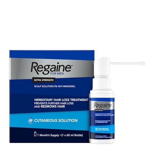 Image of Regaine for Men 5% Minoxidil Extra Strength Scalp Solution for Hair Regrowth (1x 60ml), Scientifically Proven to Help Stop and Reverse Hereditary Hair Loss, Revitalise Hair Follicles