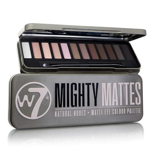 Image of W7 Mighty Mattes Eyeshadow Palette - 12 Natural Nude Colours - Flawless Long-Lasting Makeup