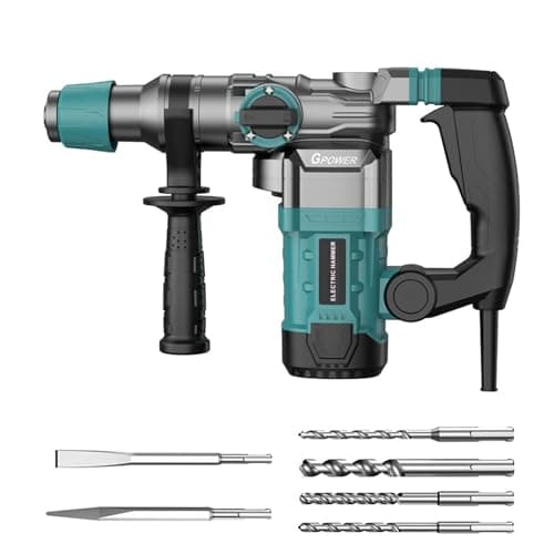 Image of Washranp 3 in 1 Hammer Drill, Heavy Duty Rotary Hammer Drill, 110v Electric Drill, Lithium-Ion Brushless Cordless, Industrial Grade Concrete Demolition Hammer UK