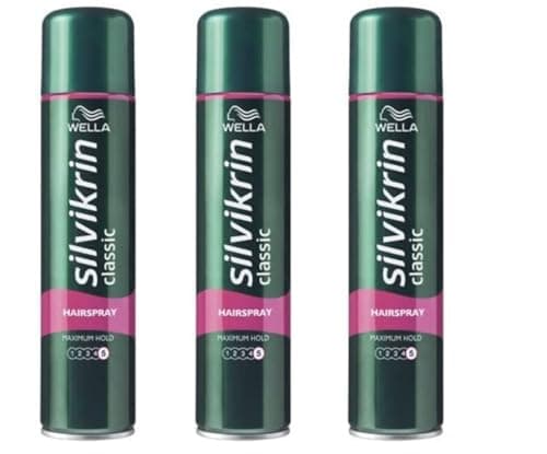 Image of Wella Silvikrin Classic Hairspray, Maximum Hold, 250ml, Pack of 3