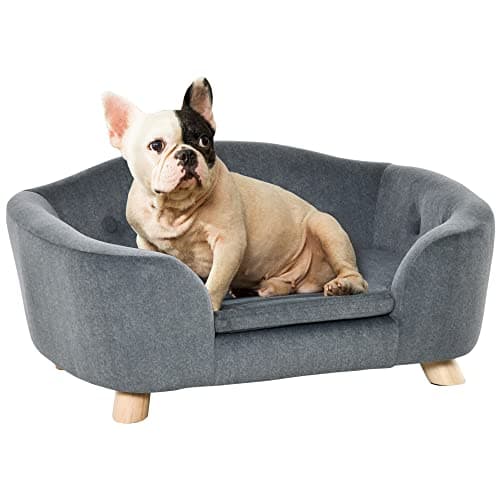Image of PawHut Dog Sofa Bed w/Soft Cushion for XS Size Dogs - Grey
