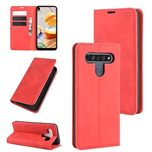 Image of Hülle® Wallet Flip Case Compatible for LG K61 (Red)