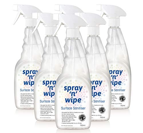 Image of Spray N Wipe | Antibacterial Spray Cleaner | 6 x 750ml Bottles | Kitchen & Bathroom | Antiviral Surface Cleaning | Anti Bac Cleaner | Lasting Effect Up To 28 Days