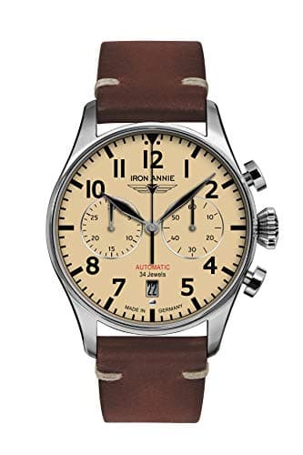 Image of Iron Annie Men's Watch with Leather Strap Series Cockpit Automatic Chronograph Sapphire Glass 5122-5