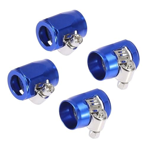 Image of VekAuto 4 Pcs Car Hose Finisher Clamp, AN6 Universal for Car Aluminum Alloy Blue