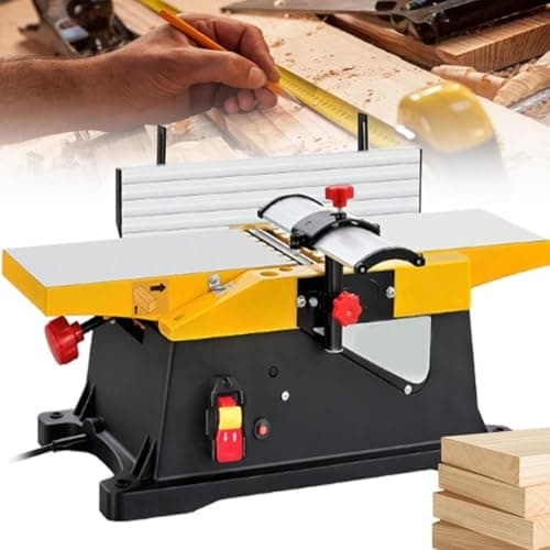 Image of 1800W Countertop Wood Planer, 6inch Heavy Duty Wood Jointer Planer, 12000 RPM High Speed, Adjustable 0-3mm Cutting Depth, for Wood Cutting & Thickness Planing