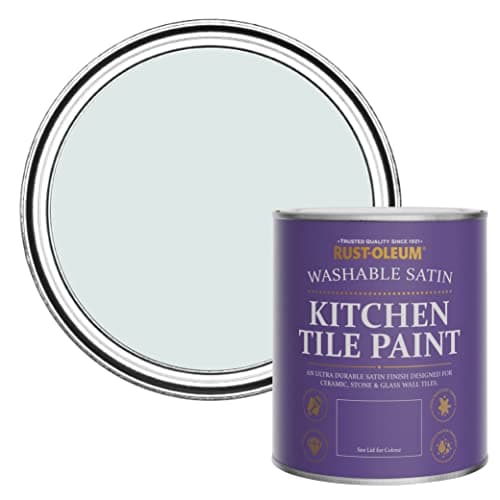 Image of Rust-Oleum Blue water resistant Kitchen Tile Paint in Satin Finish - Marcella 750ml