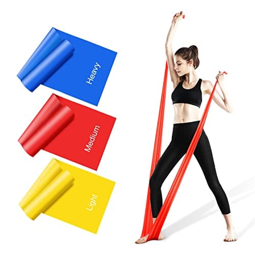 Image of Resistance Bands Set, [Set of 3] 1.5M/4.9ft Skin-Friendly Exercise Bands with 3 Resistance Levels,Workout Resistance Bands Set for Women Men,Ideal for Strength Training,Yoga,Gym,Pilates,Fitness