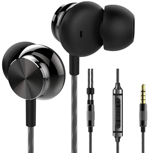 Image of Betron BS10 Earphones Wired Headphones In Ear Noise Isolating Earbuds with Microphone and Volume Control Powerful Bass Driven Sound, 12mm Large Drivers, Ergonomic Design, Black