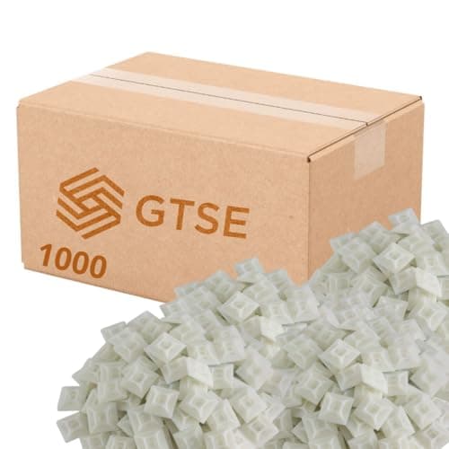 Image of 1,000 Pack of White Cable Tie Bases - 28mm x 28mm - Premium Adhesive Fixing Mounts by Gocableties