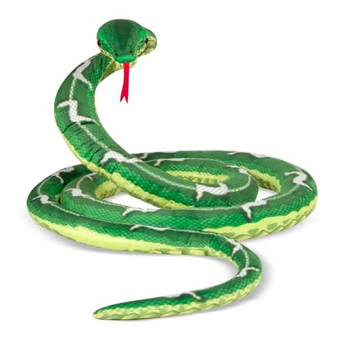 Image of Melissa & Doug Snake, Plush, Soft Toy, Animal, All Ages, Gift for Boy or Girl, Green/Yellow