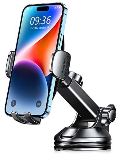 Image of CIRYCASE Car Phone Holder, [Ultra Powerful Suction] Universal Dashboard Phone Holder for Car Kits, Hands-free & Case Friendly, Single Hand Operation GPS Vehicle Mount for Windshield, for 4-7” Phones