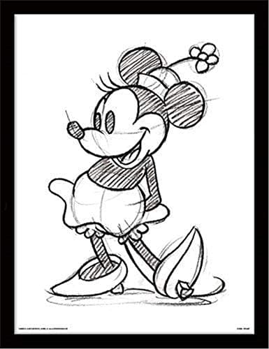 Image of Pyramid International Minnie Mouse (Sketched - Single) 30cm x 40cm Framed, Collectors Print, One Size, Colour
