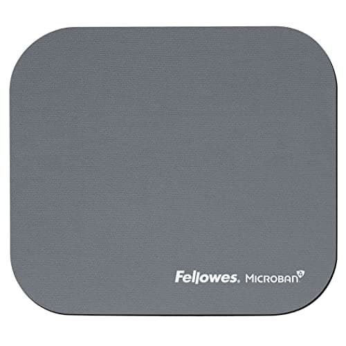Image of Fellowes Mouse Mat with Non-Slip Rubber Base - Mouse Pad with Antibacterial Protection - Suitable for Both Optical and Laser Mice - 199 x 232 x 2mm - Silver
