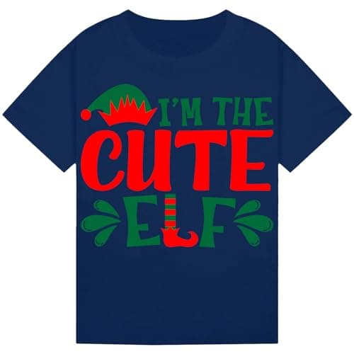 Image of I’m The Cute Elf Funny Christmas T-Shirt | Adorable Family Elf Shirts for Women, Men, Kids, Boys & Girls – Perfect for Holiday Cheer Navy M