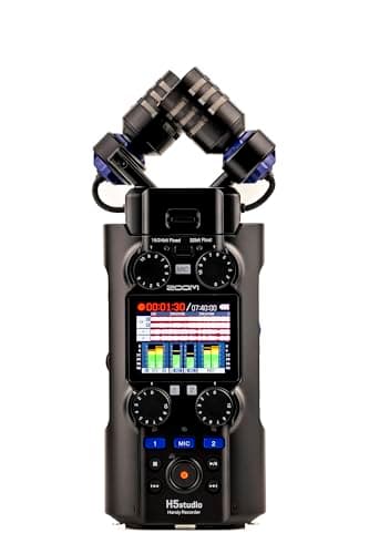 Image of ZOOM H5studio - Handy Recorder with 6 tracks, gain adjustable recordings with 192 kHz 32-bit float, studio-quality microphones and preamplifiers for flawless sound quality, black