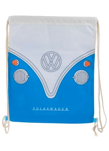 Image of Puckator Volkswagen VW T1 Camper Bus Blue Drawstring Bag - Swimming Bag - Drawstring Bags For Kids - Gym Pe Bag - Festival Bags For Women - Gymnastics Bag - String Sport Bag - Backpack Yoga Equipment