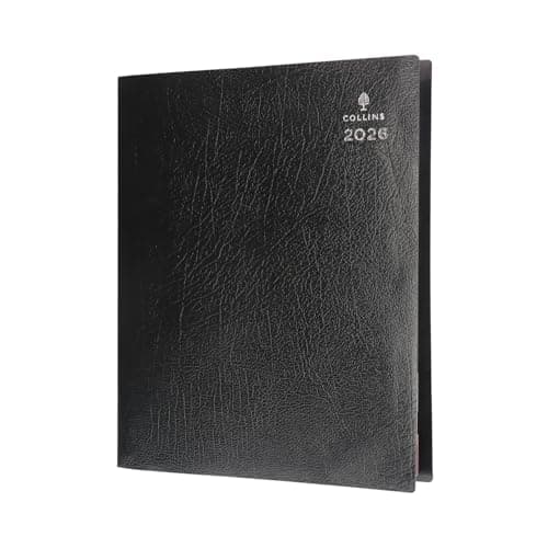 Image of Collins - Leadership - 2026 12 Month Calendar Year Planner, Day-To-Page with 1/4 Hourly 4 Person Appointments Diary, A4 - Black (CP6742.99-26)