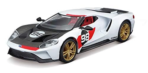 Image of Bburago FORD RACE HERITAGE COLLECTION- 2021 FORD GT Race Car - 1:32 Scale - Incredibly Detailed Die-Cast Replica Collectible Model Vehicle
