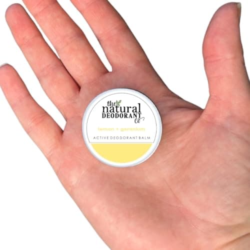 Image of The Natural Deodorant Co. Mini/Sample Size 10g, Lemon & Geranium Active Deo Balm, Lasts 10 Days, Effective Protection