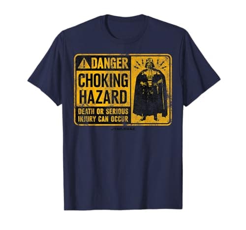Image of Star Wars Darth Vader Choking Hazard Sign T-Shirt