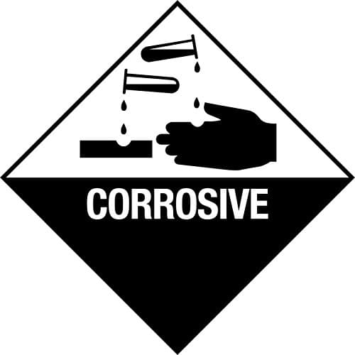 Image of HA051 Hazard Sign Corrosive 100mm x 100mm Magnetic - Vehicle Grade