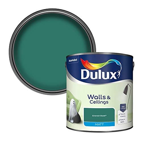 Image of Dulux Walls & Ceilings Matt Emulsion Paint, Emerald Glade, 2.5 Litres