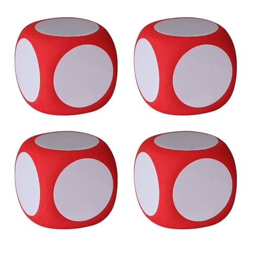 Image of Bohue 4Pcs Dry Erase Foam Blank Dice - 6cm DIY Multipurpose Education Dice for Classroom Teaching & Playing