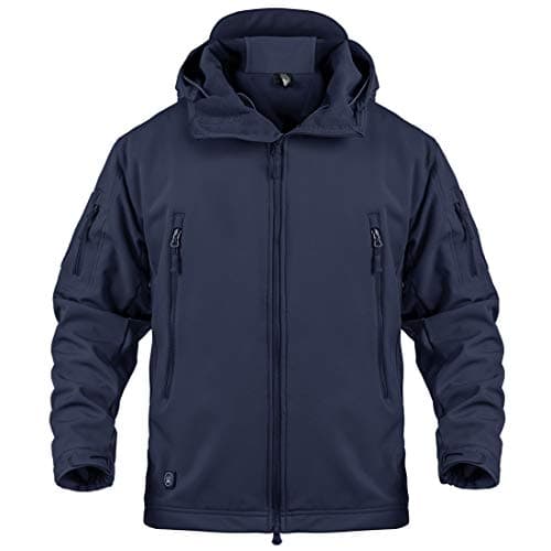 Image of donhobo Army Men Jacket Military Coat Tactical Jacket Winter Waterproof Soft Shell Jackets Windproof Hunting Clothing(Blue,XXL)