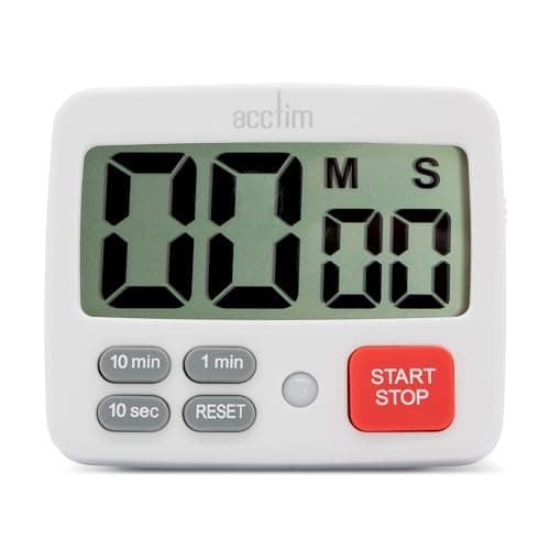 Image of Acctim Easy Timer White Digital Countdown Timer Built in Stand Magnet and Hook