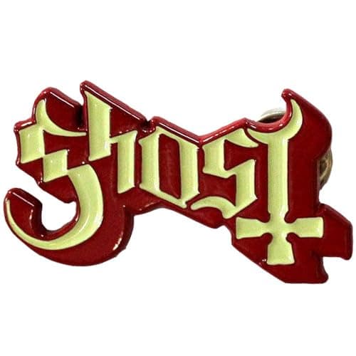 Image of Ghost Band Logo Red Shadow Pin Badge One Size