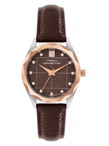 Image of French Connection Women's Analog Dial Watch, Brown, Strap