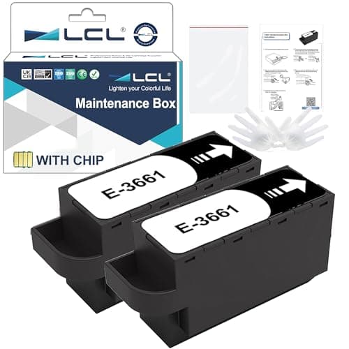 Image of LCL T3661 C13T366100 Ink Maintenance Box Replacement for Epson XP-8500 XP-8505 XP-8600 XP‑8605 XP-8700 XP-6000 XP-6001 XP-6005 XP-6100 XP-6105 XP-15000 XP-15010 XP-15080 XP-970 (2-Pack)
