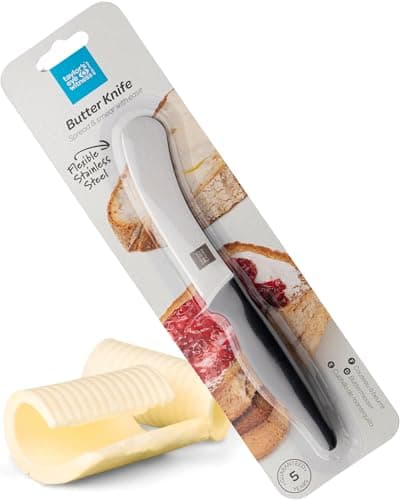 Image of Taylors Eye Witness Butter Knife Spreader Tool - Flexible Stainless Steel & Spreader Flat Smooth Edge, Ergonomic Soft Grip Handle. Great For Butter, Soft Cheese & Jam. 10cm Blade. 5 Year Guarantee.