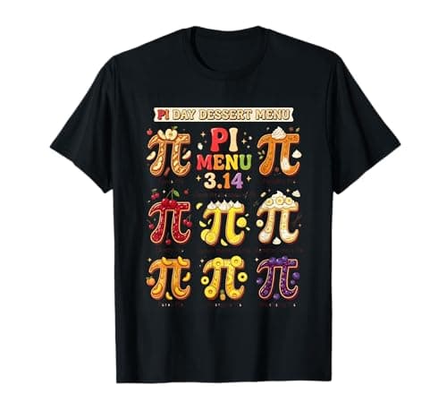 Image of Pi Menu 3.14 Funny Pi Day Math Dessert Menu 2026 T-Shirt