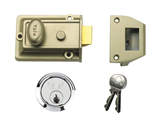 Image of Yale B-77-ENB-SC-60 Traditional Nightlatch, Nickel Finish/Chrome Cylinder, 60 mm Backset