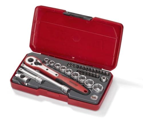 Image of Teng T3834 3/8-Inch Square Drive Socket And Bit Set (34-Piece)