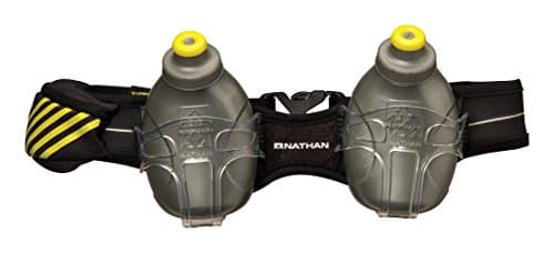 Image of Nathan Unisex's Mercury 2 Hydration Belt-Black/Sulphur, One Size