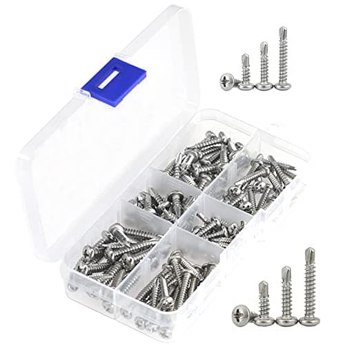 Image of 120 PCS Stainless Steel Self Drilling Screws,Self Tapping Screws for Metal(120 PCS, Round Head M3.5 & Round Head M4.2)